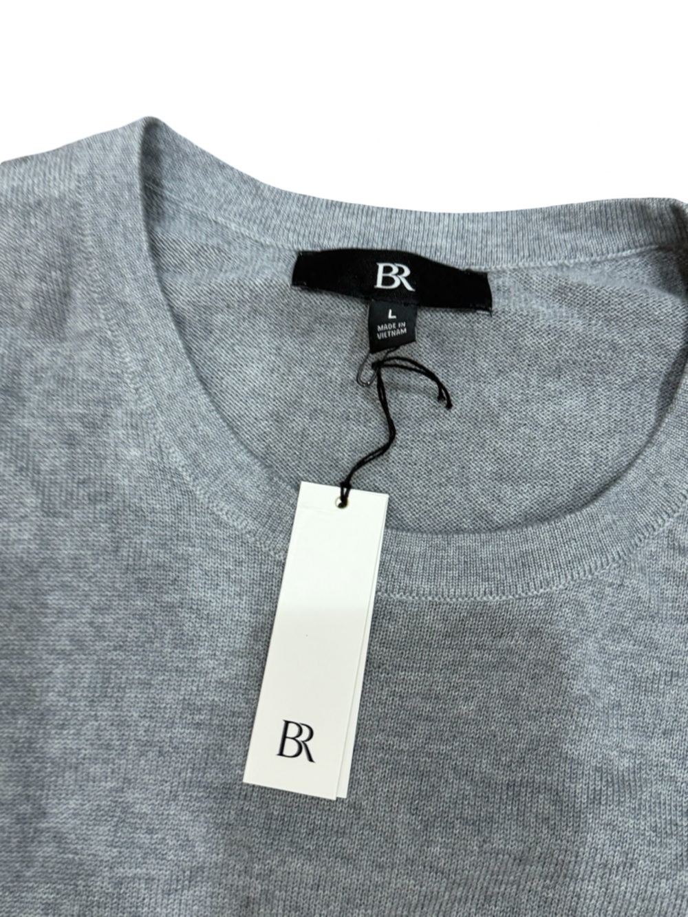 ✨ Banana Republic NWT Men's Merino Wool Crewneck Sweater Heather Gray Size L - Picture 4 of 11